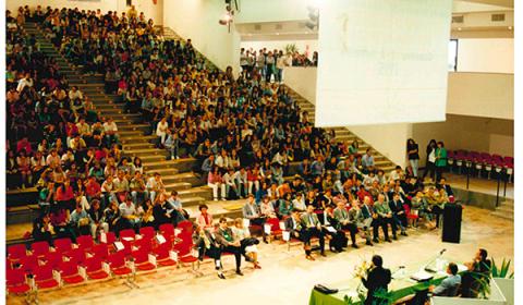 Salone di Orientamento all’Auditorium Benedetto XIII nel 1990